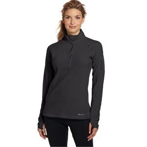 MARMOT Wm’s Flashpoint 1/2 Zip Micro Fleece Polartec Black NEW